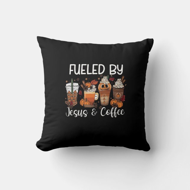 Lustigt av Coffee Jesus Caffeine Älskare tack Kudde (Framsida)