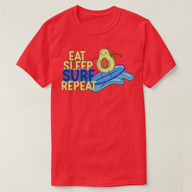 lustigt Avocado surfing 14 1 T Shirt (Design framsida)