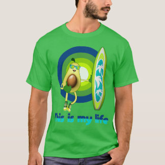 Lustigt avokado surfa lustigt på kärlek den här fr t shirt