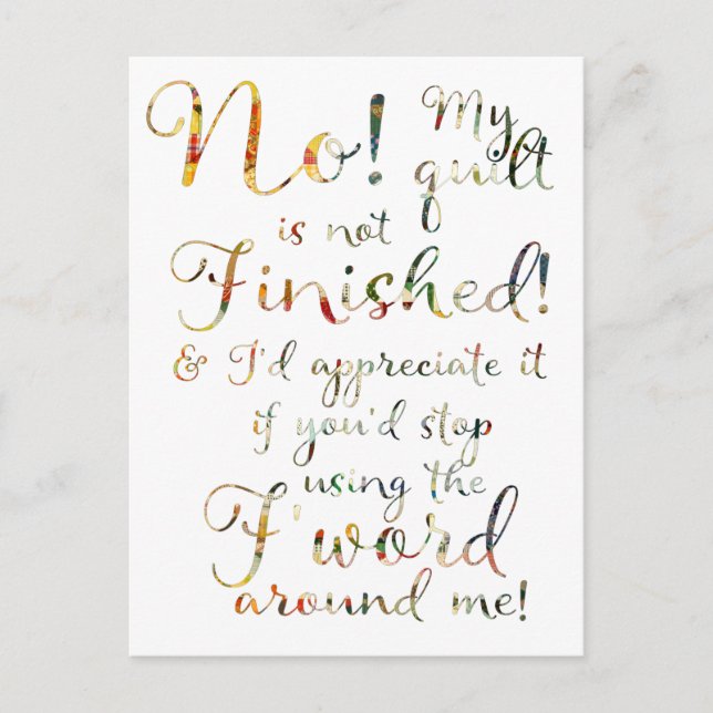 Lustigt Avslutat citattecken Vykort (Framsida)