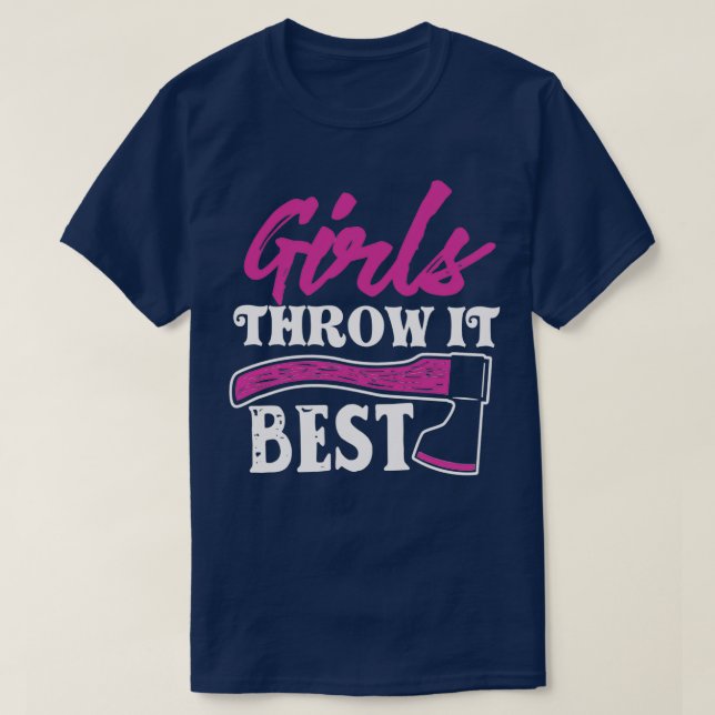 Lustigt Ax Throwing Gift Ax Thrower Girls kastar d T Shirt (Design framsida)