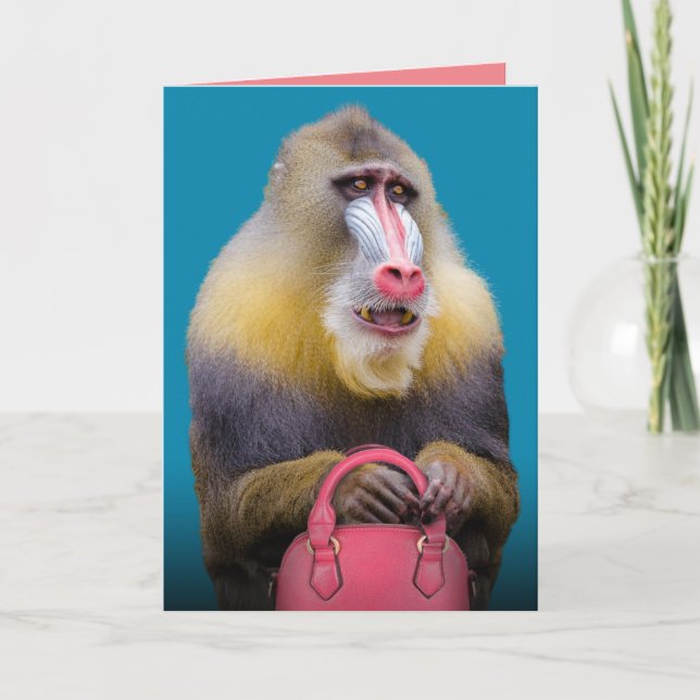 Lustigt Baboon Alla förkylda inkapslade inkapslarn Kort (Framsida)