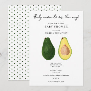 Lustigt Baby Avocado på babyskor Inbjudningar