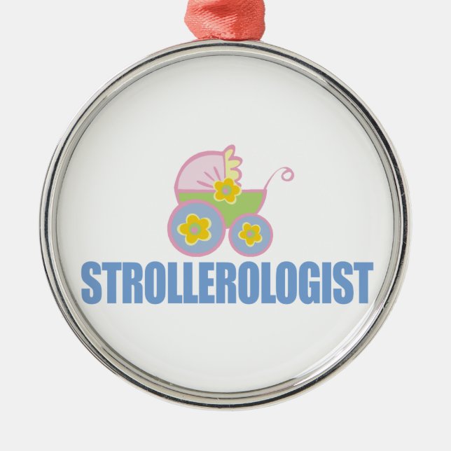Lustigt Baby Barnvagn Julgransprydnad Metall (Framsidan)