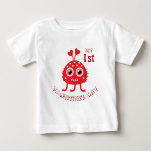 Lustigt Baby Min första Alla hjärtans dag Cute Mon T Shirt