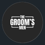 Lustigt Bachelor Party Grooms Manar Stag Bröllop P Runt Klistermärke<br><div class="desc">Lustigt Bachelor-parti: Grooms Manar Stag Bröllopsfest Gag</div>
