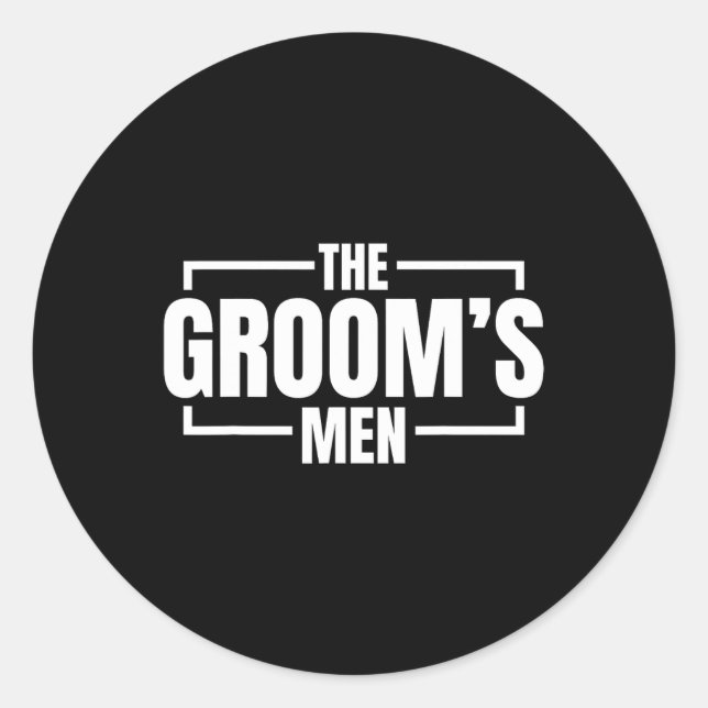 Lustigt Bachelor Party Grooms Manar Stag Bröllop P Runt Klistermärke (Framsida)
