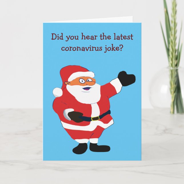 Lustigt Bad Santa Covid 19 skämt Humor Classic Val Helgkort (Framsida)