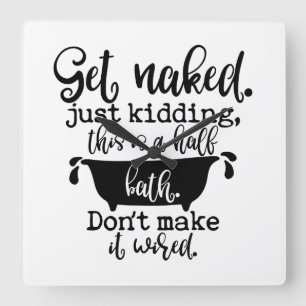 Lustigt badrumsformat för din Dekoration hemma Fyrkantig Klocka