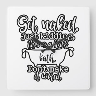 Lustigt badrumsformat för din Dekoration hemma Fyrkantig Klocka