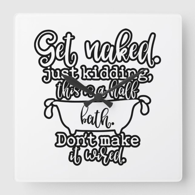 Lustigt badrumsformat för din Dekoration hemma Fyrkantig Klocka (Framsida)