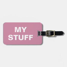 Lustigt bagagemärke med 'Mitt Saker' skrivet på de Bagagebricka