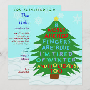Lustigt Bah Humbug efter julens Julfest Inbjudningar