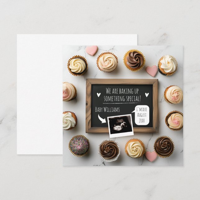 Lustigt Baking Baby-aviseringskort Inbjudningar (Fram/baksida)
