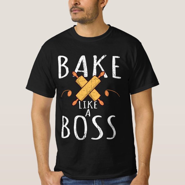 Lustigt Baking Bake som Chef T Shirt (Framsida)