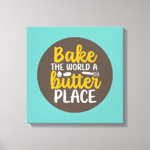Lustigt Baking Bakery Typography Retro Wall Art Canvastryck