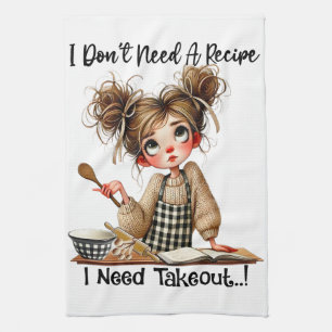 Lustigt Baking Girl Lundny Kitchen Hand Towel, Bak Kökshandduk