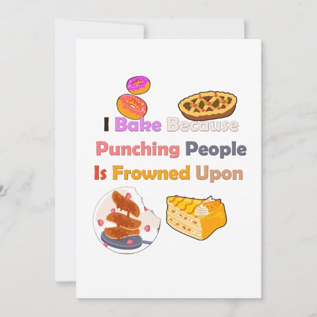 Lustigt Baking Shirt: Jag Slår folk. Inbjudningar (Framsida)