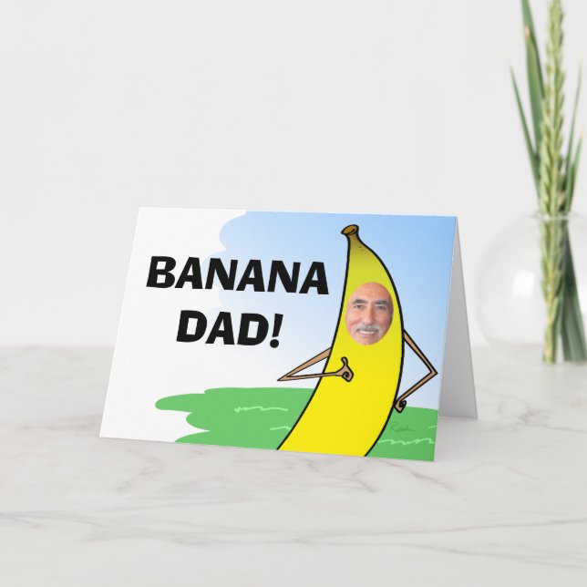 Lustigt Banana Fars dag-kort, sätt in Pappa-foto Kort (Framsida)