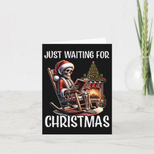 Lustigt bara att vänta på julskeleton Hallowee Kort