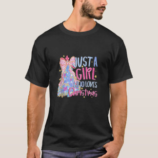 Lustigt bara en flicka som Kärlek Rosa Träd Co T Shirt