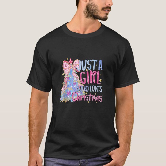 Lustigt bara en flicka som Kärlek Rosa Träd Co T Shirt (Framsida)