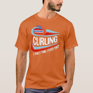 Lustigt bara tid jag svepte Curling Team Skip Gift T Shirt