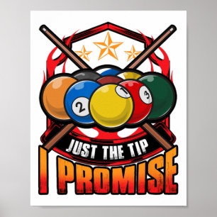 Lustigt, bara tips I löfte Bassäng Cue Billiards P Poster