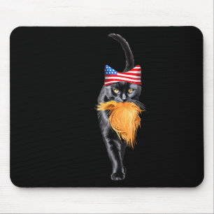 Lustigt barnlöst katt Dam med trump Hair Vote Kama Musmatta