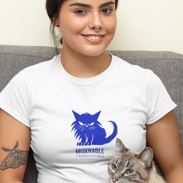 Lustigt, barnlöst katt Dam T Shirt (Skapare uppladdad)