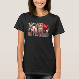 Lustigt Baseball Älskare Tis Season Baseball Mamma T Shirt