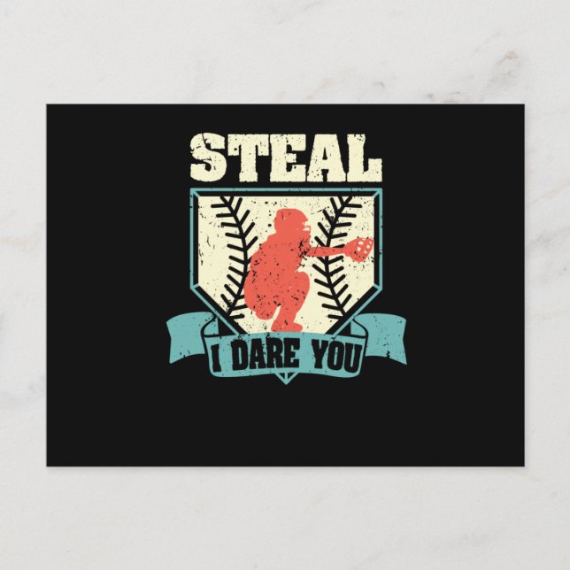 Lustigt baseball catcher idrottsman för idrottsspe vykort (Framsida)