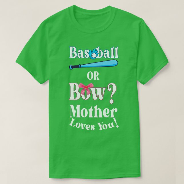 Lustigt Baseball eller Bow Mor Kärlek du T Shirt (Design framsida)