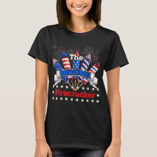 Lustigt Basketball Firecracker 4:e juli-familjen M T Shirt
