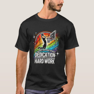 Lustigt Basketball Player Tonåring Boys Manar Spor T Shirt