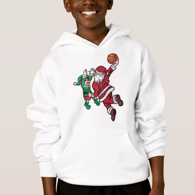 Lustigt basketbollspelaren Santa T Shirt (Framsida)