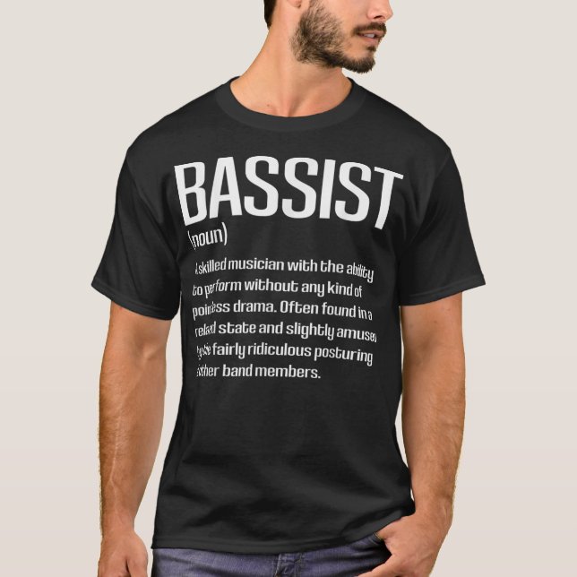 Lustigt Bass Player BAssistance Definition Gift fö T Shirt (Framsida)