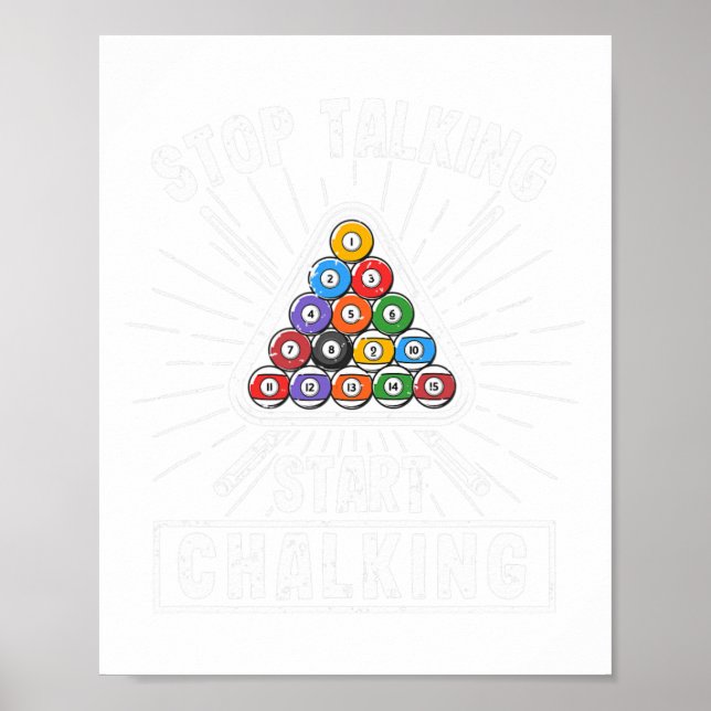 Lustigt Bassäng-spelarcitat Billiard Sluta prata s Poster (Framsidan)