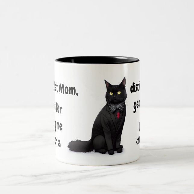 Lustigt, Bästa Cat Mamma-Personlig, svart katt Två-Tonad Mugg (Center)