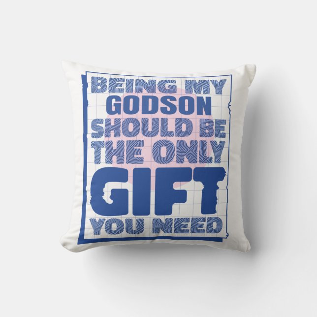 Lustigt bästa gåva till Godson Birthday-julen Kudde (Framsida)