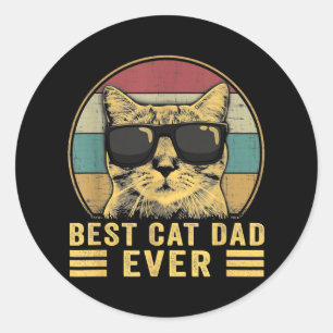 Lustigt bästa Kat Pappa-Vintage Bump Fit Far Runt Klistermärke