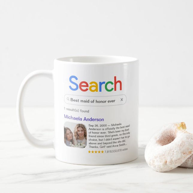 Lustigt, bästa Maid of honor någonsin med foto Kaffemugg (Med munk)