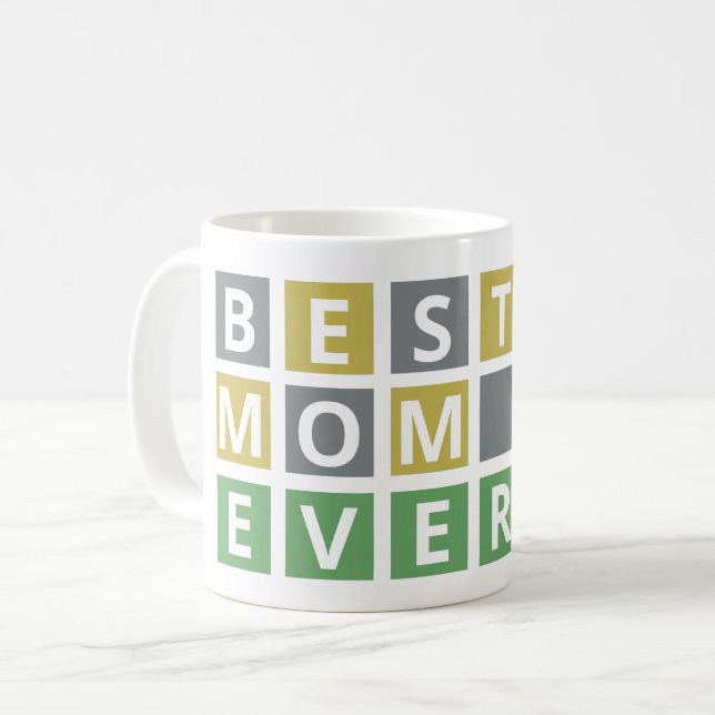 Lustigt bästa Mamma någonsin - Wordle Mamma Kaffemugg (Framsida vänster)