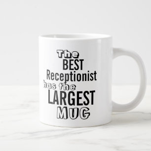 Lustigt bästa RECEPTIONIST Big Mugg Office-offert Jumbo Mugg