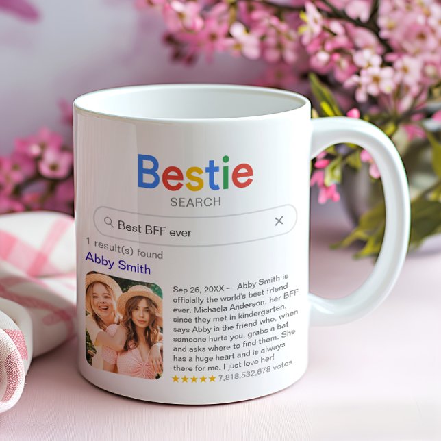 Lustigt bästa vän någonsin Bestie-sökresultatfoto Kaffemugg (Skapare uppladdad)