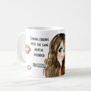 Lustigt bästa vänner med samma mentalsjukdom gift kaffemugg