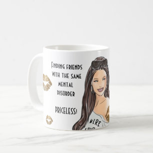 Lustigt bästa vänner med samma mentalsjukdom gift kaffemugg