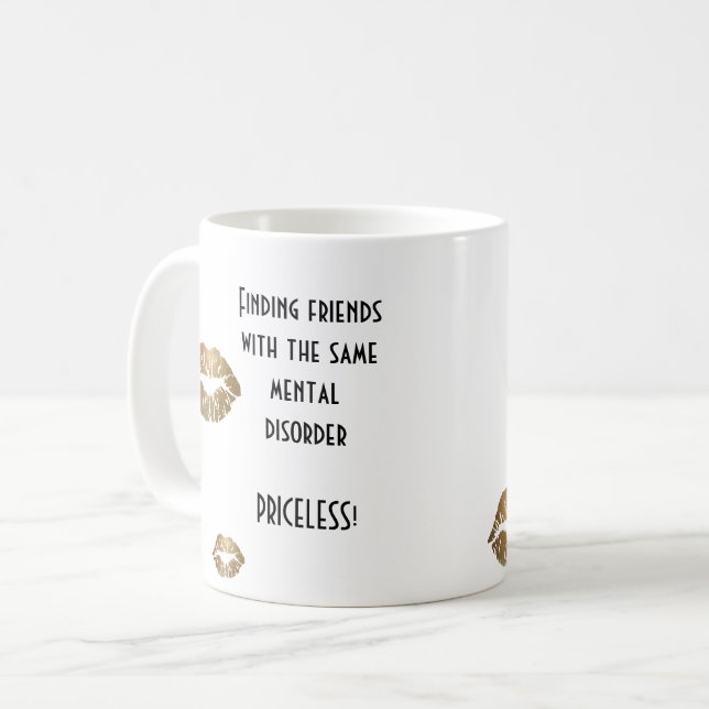 Lustigt bästa vänner med samma mentalsjukdom gift kaffemugg (Framsida vänster)
