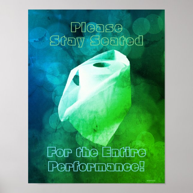 Lustigt Bathroom Signs, Potty Humor! Retro Poster (Framsidan)