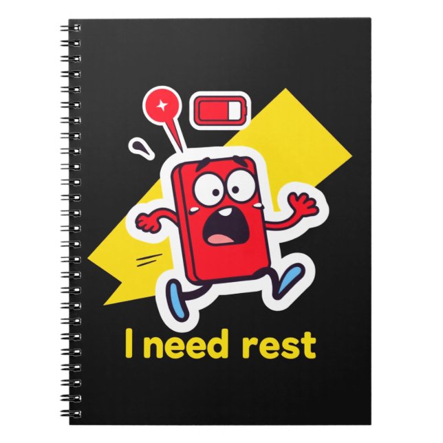 Lustigt batteri: när Springa är på väg Anteckningsbok (Framsidan)